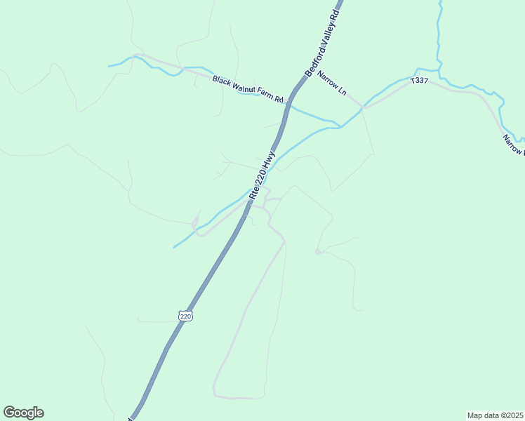 map of restaurants, bars, coffee shops, grocery stores, and more near Bi-Ran Farms Road in Bedford County