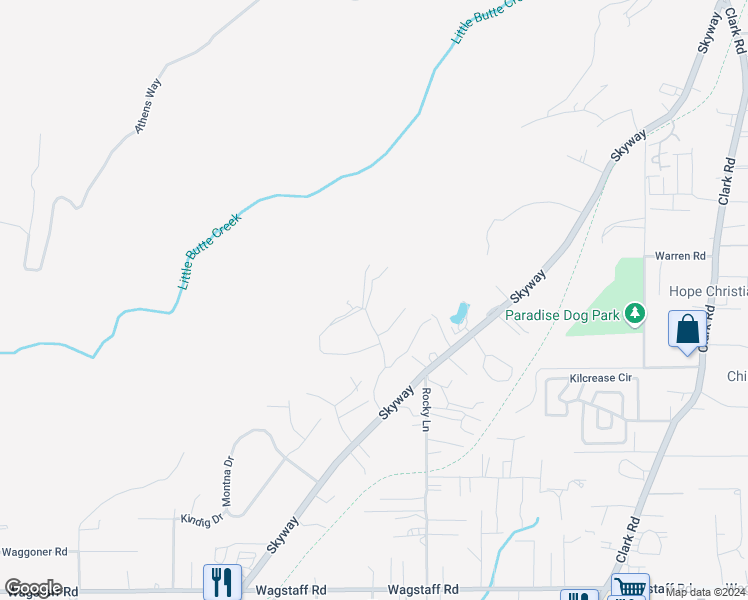 map of restaurants, bars, coffee shops, grocery stores, and more near 6778 Nutmeg Way in Paradise