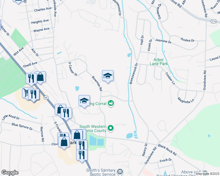 map of restaurants, bars, coffee shops, grocery stores, and more near 200 Bowman Road in Hanover