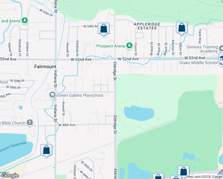 map of restaurants, bars, coffee shops, grocery stores, and more near 14045 West 50th Avenue in Golden