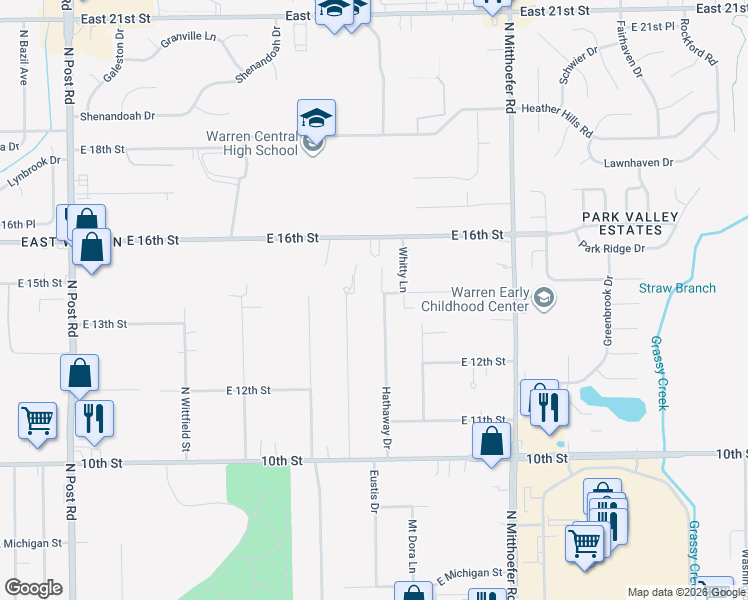 map of restaurants, bars, coffee shops, grocery stores, and more near 1398 Hathaway Dr in Indianapolis
