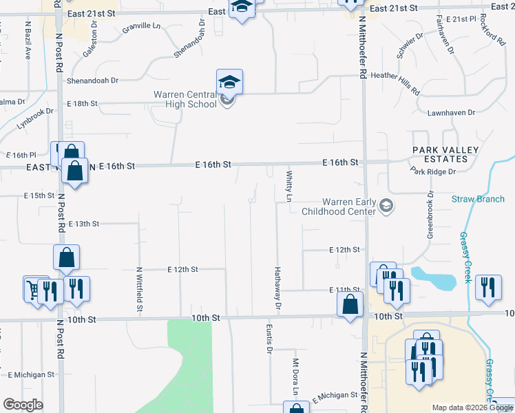 map of restaurants, bars, coffee shops, grocery stores, and more near 1398 Hathaway Drive in Indianapolis