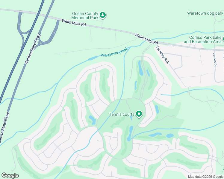 map of restaurants, bars, coffee shops, grocery stores, and more near 15 Spring Lake Boulevard in Ocean Township