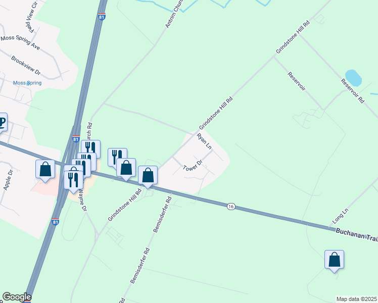 map of restaurants, bars, coffee shops, grocery stores, and more near 706 Franklin Court in Greencastle