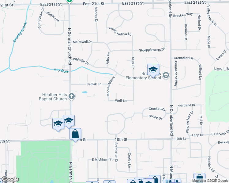 map of restaurants, bars, coffee shops, grocery stores, and more near 1404 Wolf Court in Indianapolis
