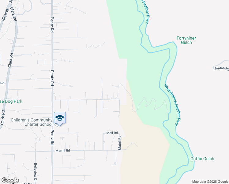 map of restaurants, bars, coffee shops, grocery stores, and more near 1939 Dean Road in Paradise