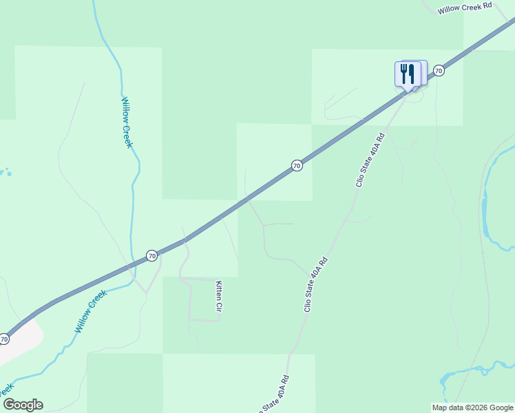map of restaurants, bars, coffee shops, grocery stores, and more near 45 Claireville Road in Portola