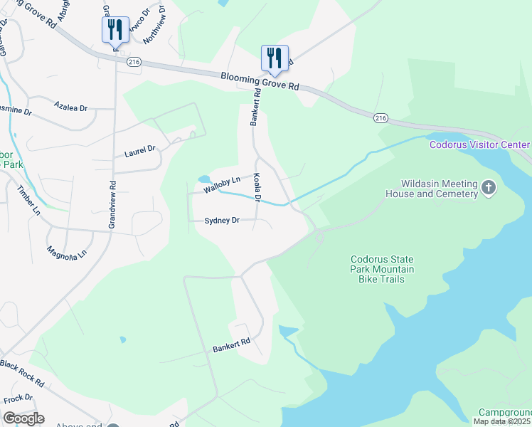 map of restaurants, bars, coffee shops, grocery stores, and more near 70 Sydney Drive in Hanover
