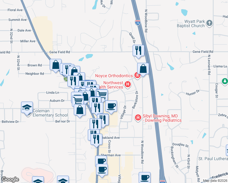 map of restaurants, bars, coffee shops, grocery stores, and more near 3778 Beck Road in Saint Joseph