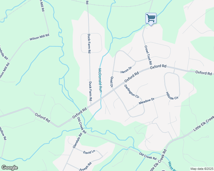 map of restaurants, bars, coffee shops, grocery stores, and more near 110 Quail Drive in Lincoln University