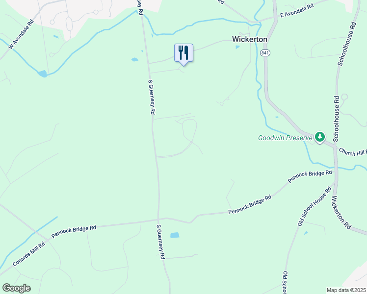 map of restaurants, bars, coffee shops, grocery stores, and more near 113 Janine Way in West Grove