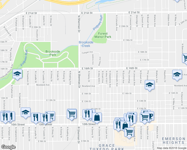 map of restaurants, bars, coffee shops, grocery stores, and more near 1502 North Chester Avenue in Indianapolis