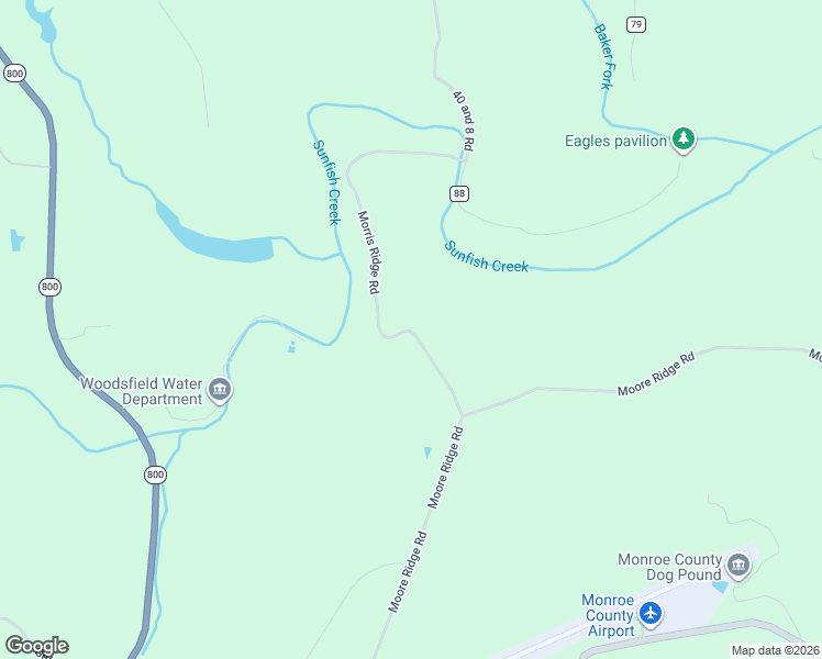 map of restaurants, bars, coffee shops, grocery stores, and more near 47802 Moore Ridge Road in Jerusalem