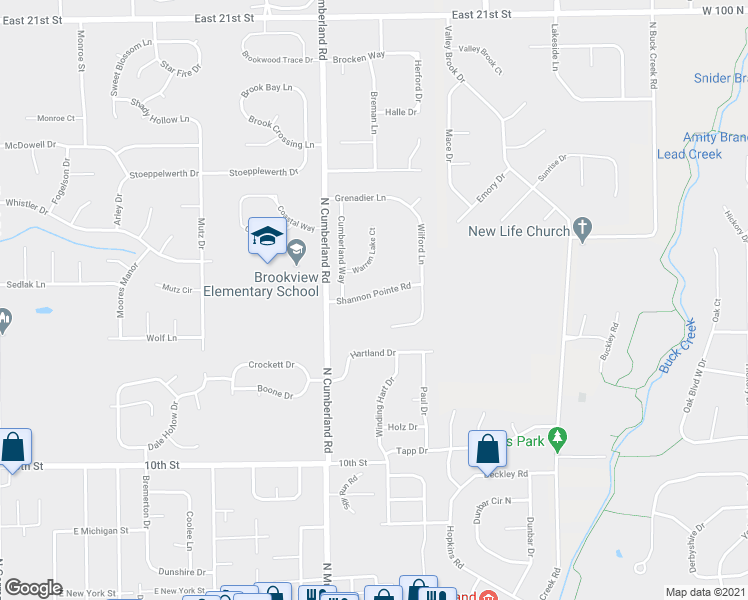 map of restaurants, bars, coffee shops, grocery stores, and more near 1310 Wilford Lane in Indianapolis