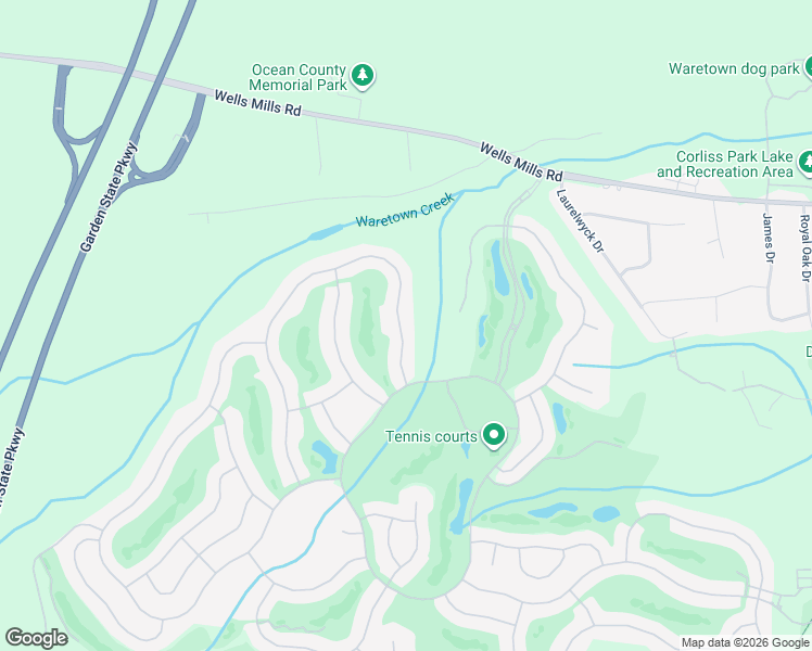 map of restaurants, bars, coffee shops, grocery stores, and more near 15 Spring Lake Boulevard in Ocean Township