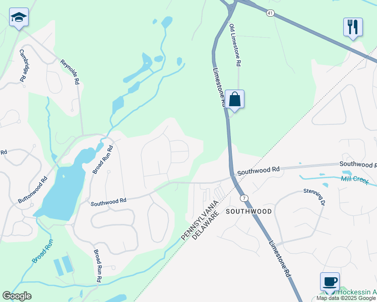 map of restaurants, bars, coffee shops, grocery stores, and more near 240 Crescent Road in Landenberg