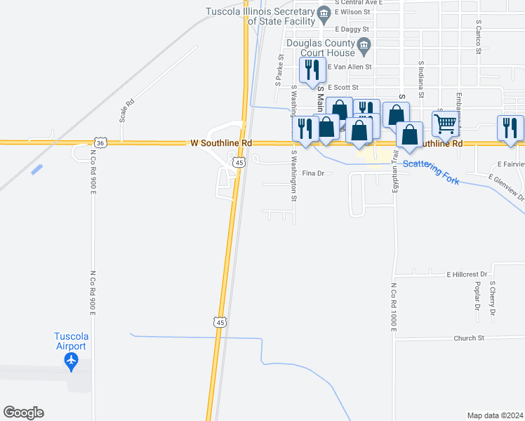 map of restaurants, bars, coffee shops, grocery stores, and more near 298 Nicholas Drive in Tuscola