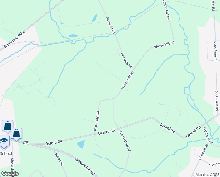 map of restaurants, bars, coffee shops, grocery stores, and more near 194 Wilson Mill Road in Oxford