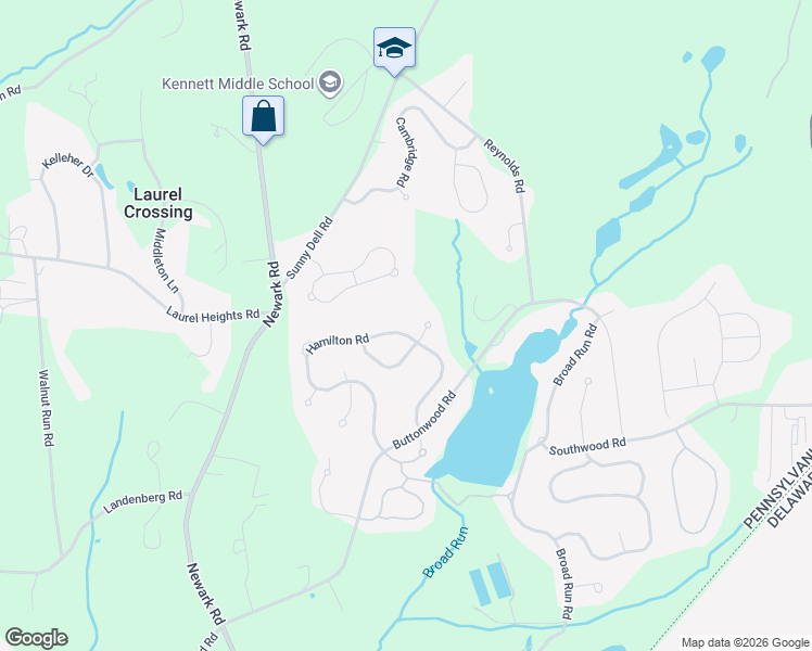 map of restaurants, bars, coffee shops, grocery stores, and more near 3 Kings Court in Landenberg