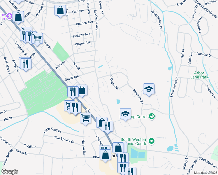 map of restaurants, bars, coffee shops, grocery stores, and more near 97 Crest Avenue in Hanover
