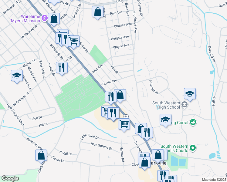 map of restaurants, bars, coffee shops, grocery stores, and more near 3 Footer Street in Hanover