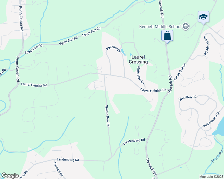 map of restaurants, bars, coffee shops, grocery stores, and more near 162 Walnut Run Road in Landenberg