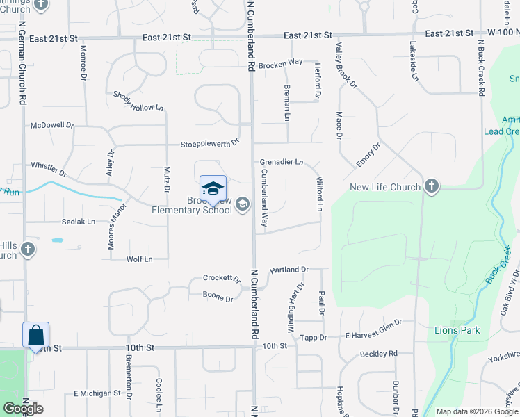 map of restaurants, bars, coffee shops, grocery stores, and more near 1518 Cumberland Way in Indianapolis