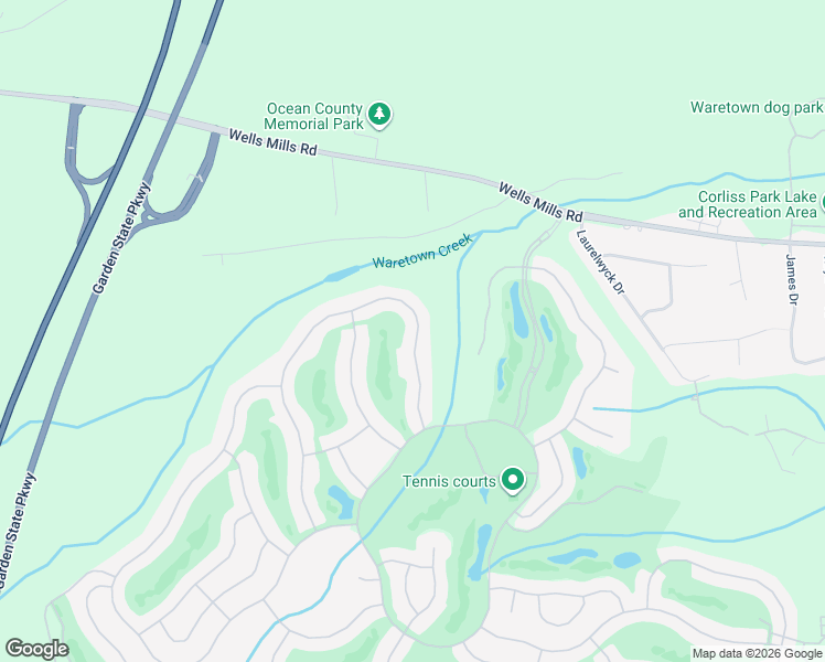 map of restaurants, bars, coffee shops, grocery stores, and more near 33 Spring Lake Boulevard in Ocean Township
