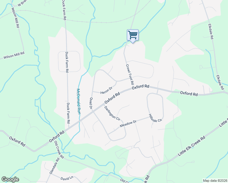 map of restaurants, bars, coffee shops, grocery stores, and more near 325 Heron Drive in Lincoln University