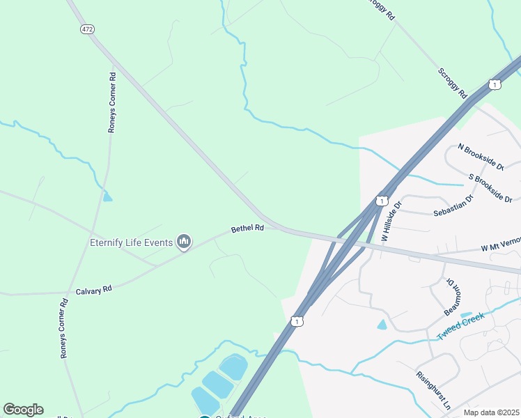 map of restaurants, bars, coffee shops, grocery stores, and more near 257 Lancaster Pike in Oxford