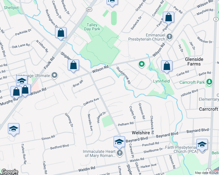map of restaurants, bars, coffee shops, grocery stores, and more near 11 Boulder Brook Drive in Wilmington