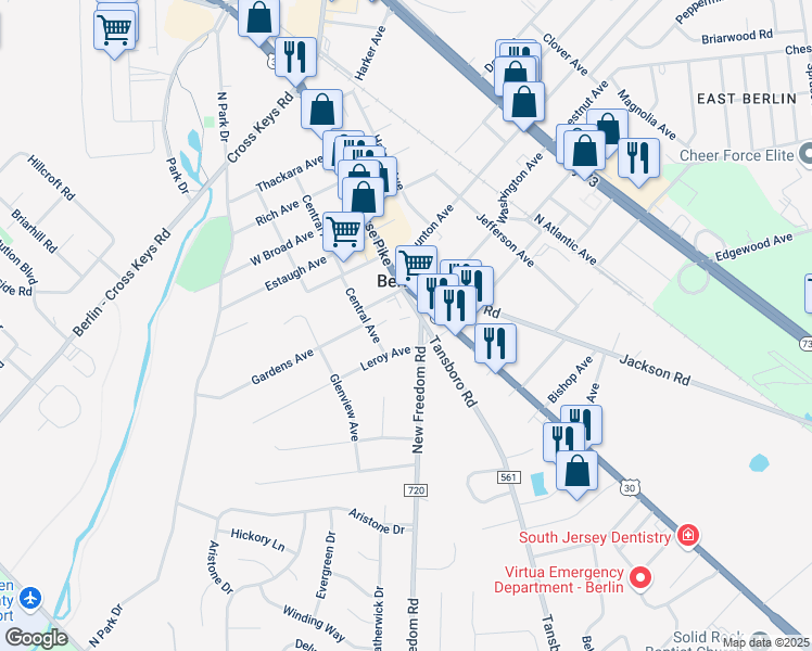 map of restaurants, bars, coffee shops, grocery stores, and more near in Berlin