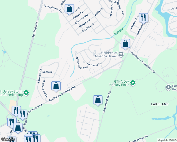 map of restaurants, bars, coffee shops, grocery stores, and more near 71 Clemens Lane in Washington Township