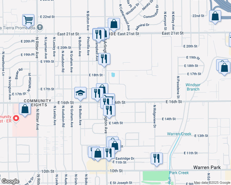 map of restaurants, bars, coffee shops, grocery stores, and more near N Webster Ave in Indianapolis
