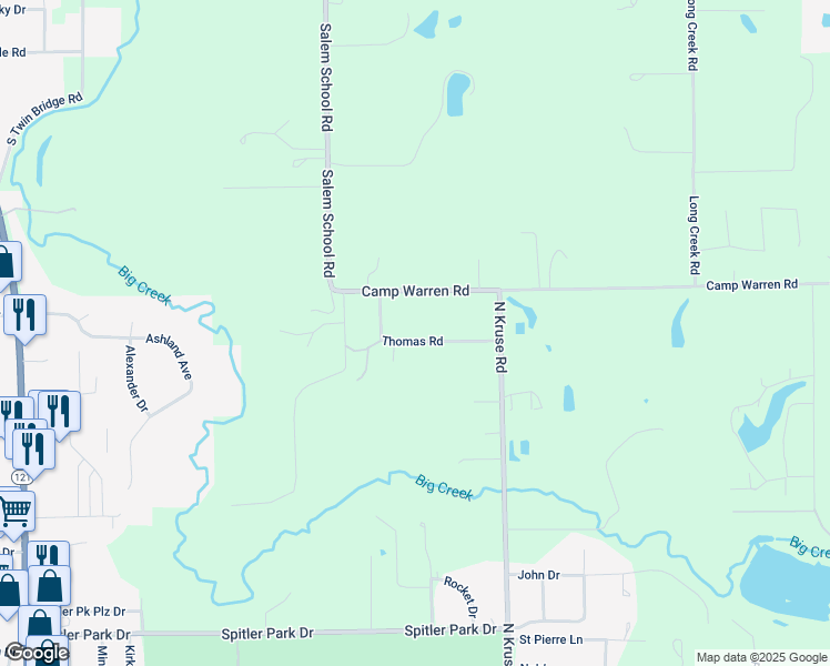 map of restaurants, bars, coffee shops, grocery stores, and more near 6090 Thomas Road in Decatur