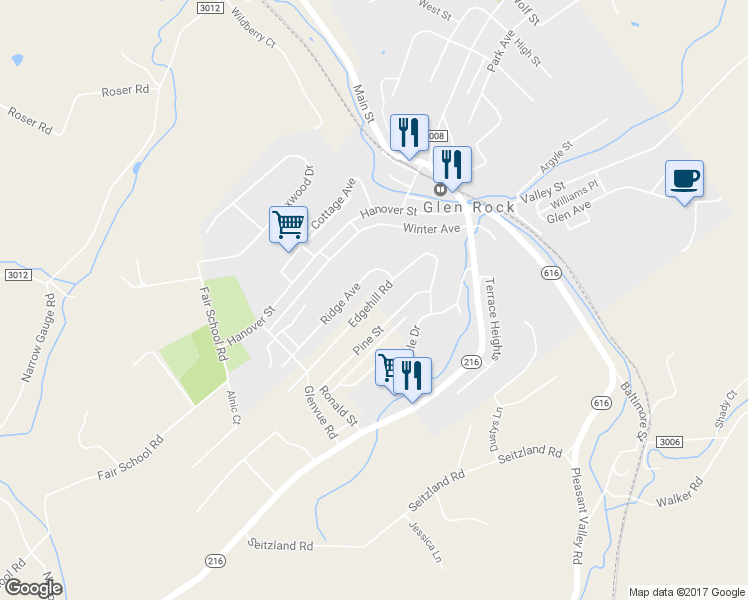 map of restaurants, bars, coffee shops, grocery stores, and more near 20 Edgehill Road in Glen Rock