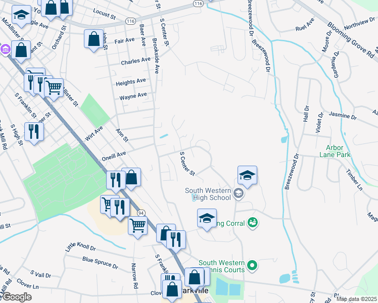 map of restaurants, bars, coffee shops, grocery stores, and more near 401 Debbie Court in Hanover