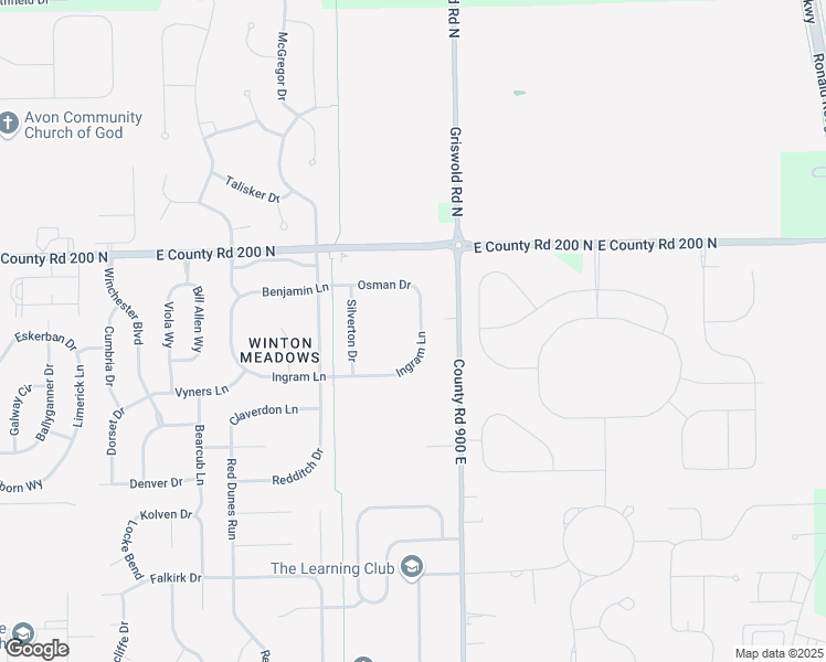 map of restaurants, bars, coffee shops, grocery stores, and more near 1840 Osman Drive in Avon