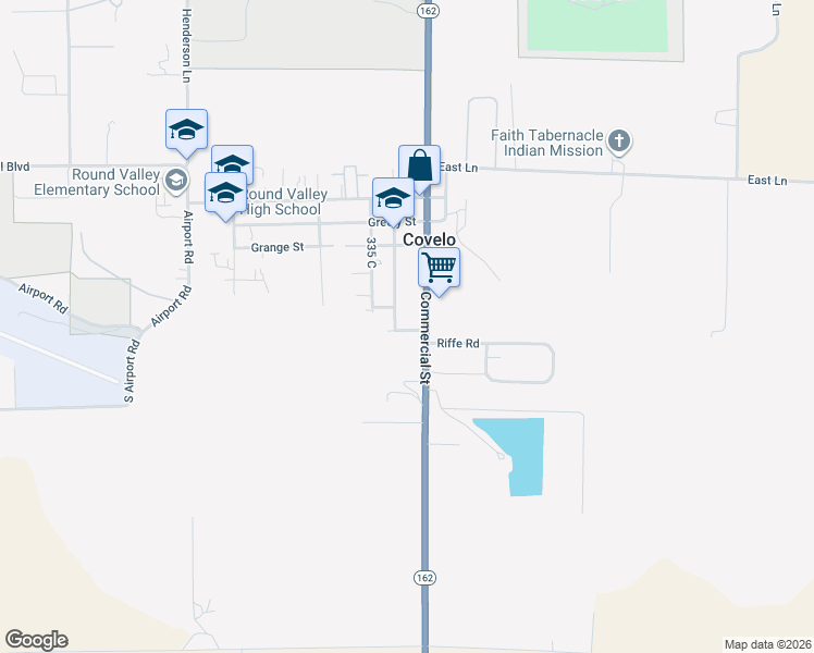 map of restaurants, bars, coffee shops, grocery stores, and more near 76150 Main Street in Covelo