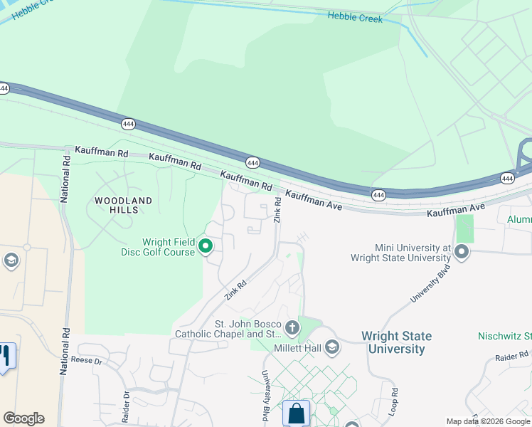 map of restaurants, bars, coffee shops, grocery stores, and more near 1973 Zink Road in Fairborn