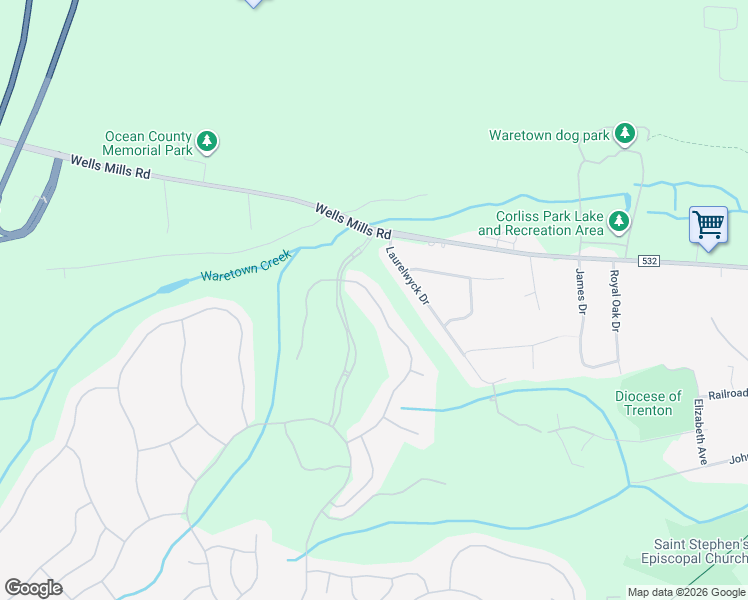 map of restaurants, bars, coffee shops, grocery stores, and more near 19 Belmar Boulevard in Ocean Township