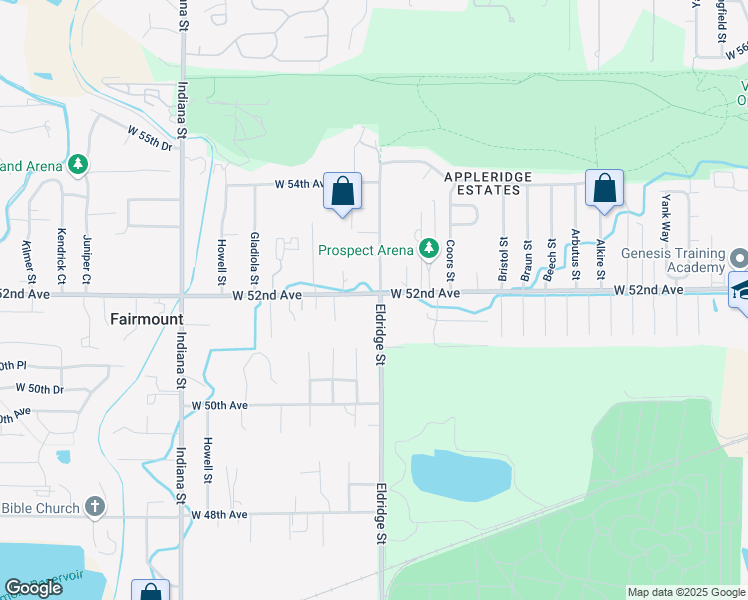 map of restaurants, bars, coffee shops, grocery stores, and more near 14000 West 52nd Avenue in Golden