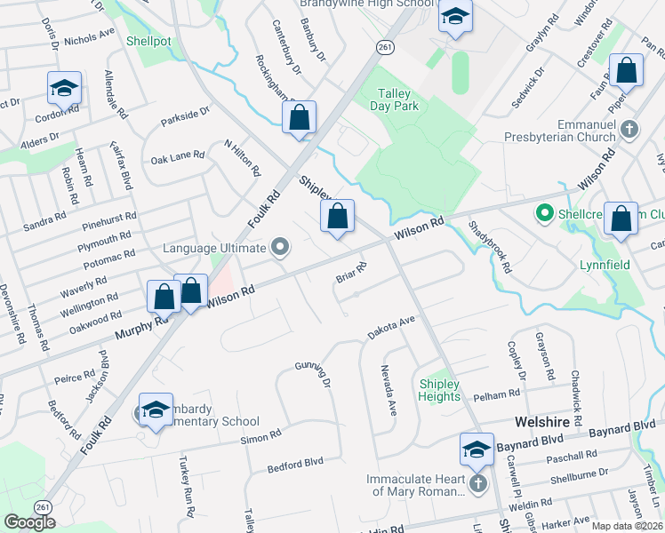 map of restaurants, bars, coffee shops, grocery stores, and more near 628 Wilson Road in Wilmington