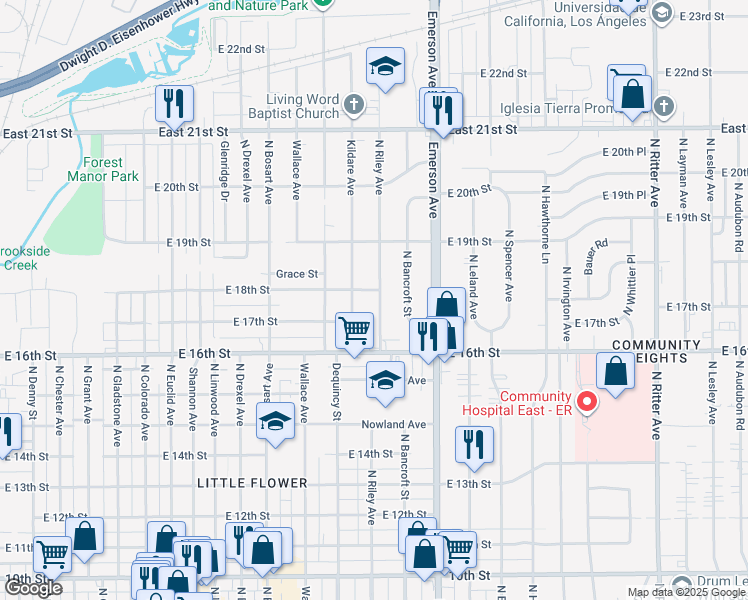 map of restaurants, bars, coffee shops, grocery stores, and more near 1731 Kildare Avenue in Indianapolis