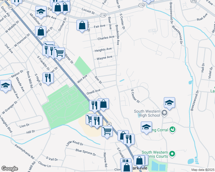 map of restaurants, bars, coffee shops, grocery stores, and more near 16 Oneill Avenue in Hanover