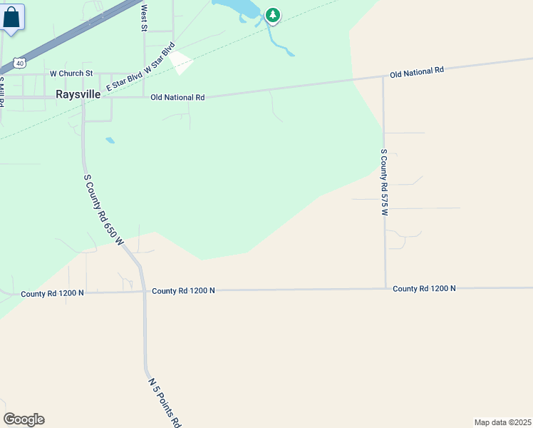 map of restaurants, bars, coffee shops, grocery stores, and more near 6097 West 1200 North in Knightstown