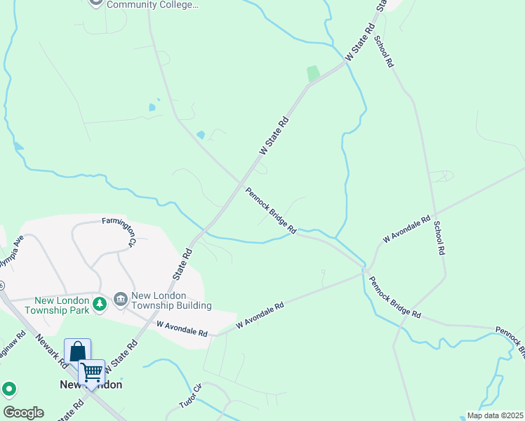 map of restaurants, bars, coffee shops, grocery stores, and more near 460 Pennock Bridge Road in West Grove