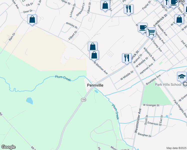 map of restaurants, bars, coffee shops, grocery stores, and more near 116 Orchard Lane in Hanover