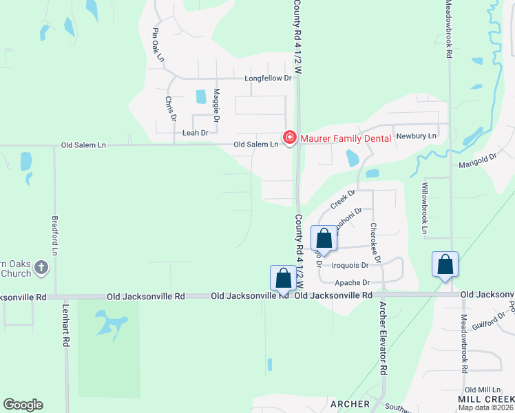 map of restaurants, bars, coffee shops, grocery stores, and more near 681 South Bradfordton Road in Springfield