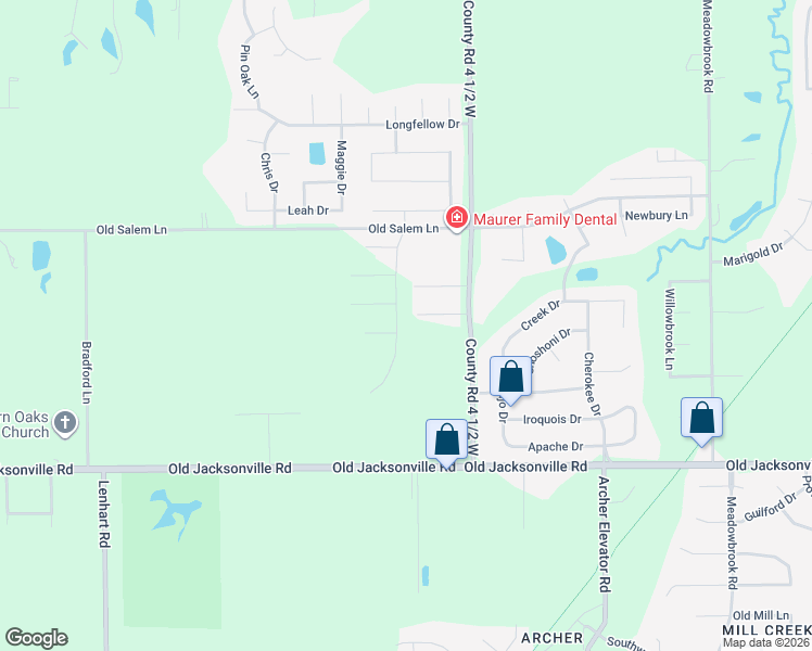 map of restaurants, bars, coffee shops, grocery stores, and more near 681 South Bradfordton Road in Springfield